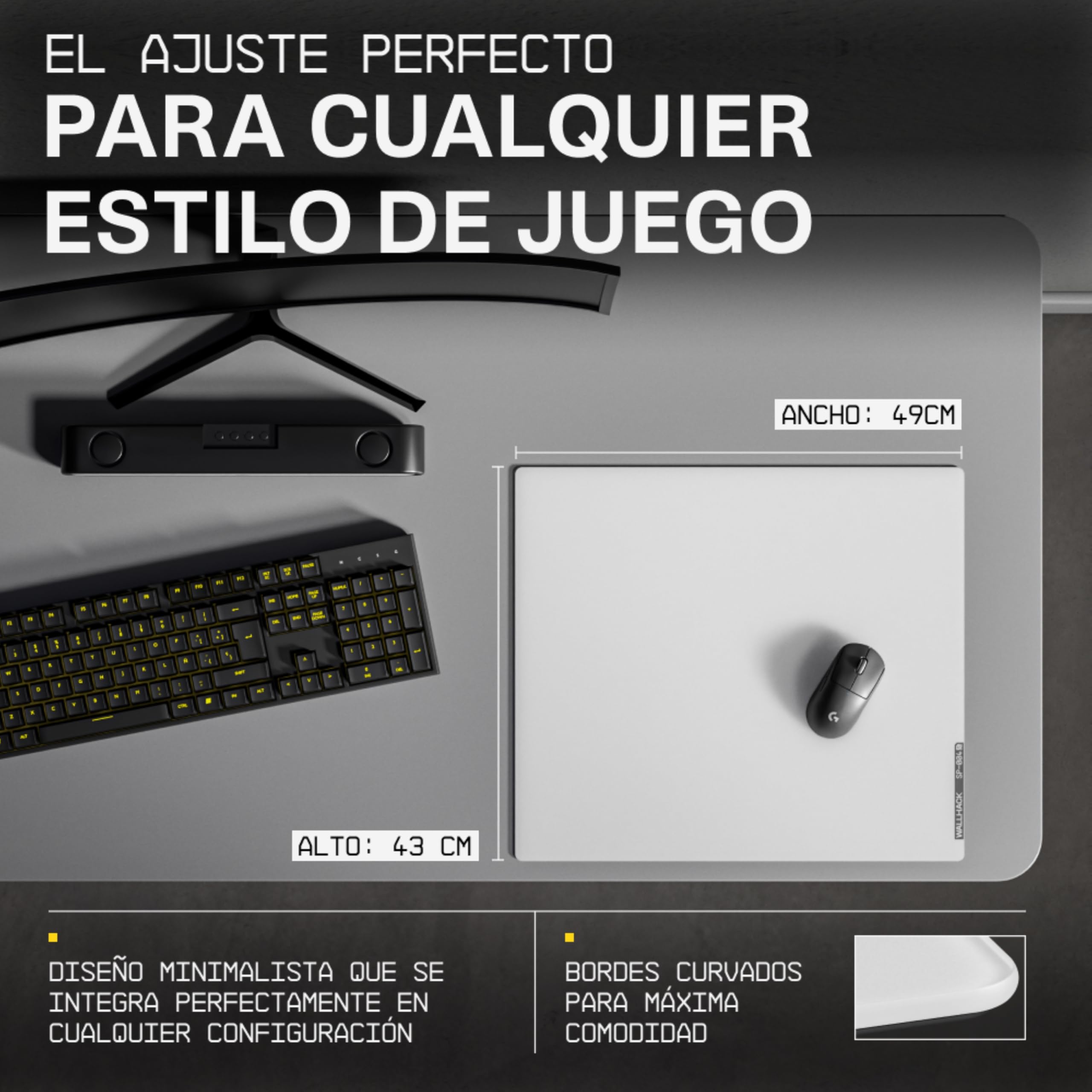 マウス・トラックボール wall hack sp004 Wallhack SP-004 Glass Gaming Mousepad - Alfombrilla de Ratón